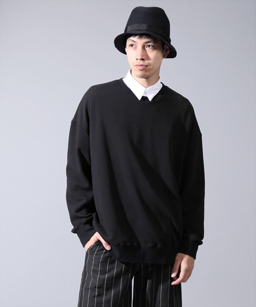 MIDWEST（ミッドウエスト）の「DISCOVERED×MIDWEST別注　ビッグクルーネックスウェット（スウェット・メンズ・ブラック/ネイビー・1/2）」の13枚目の写真