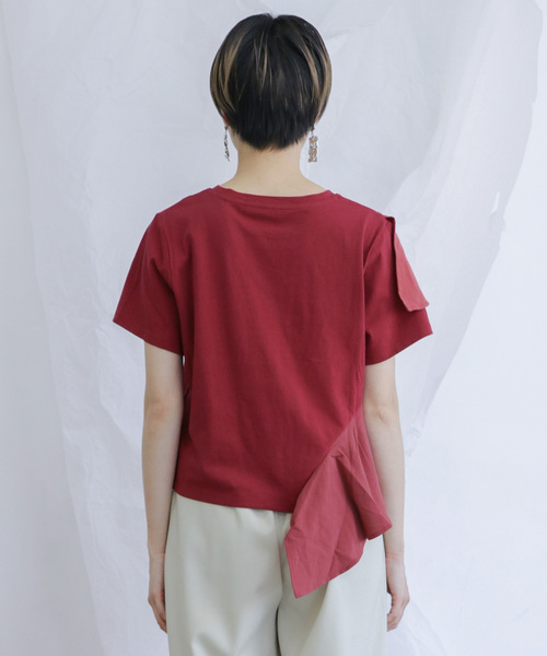 異素材フリルTシャツ 異素材フリルTシャツ