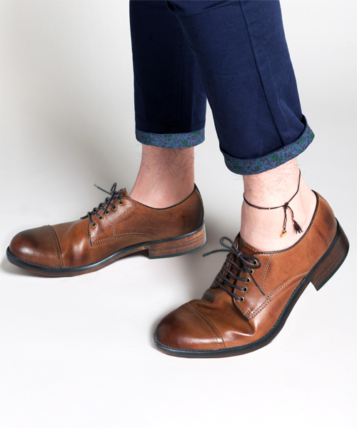 nano・universe】レザーシューズ ブラウン ストレートチップ NANO