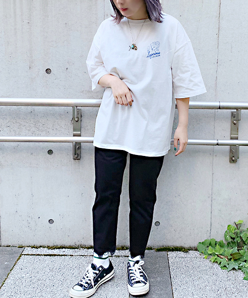 apres jour(アプレジュール)の「アソートプリントBIGTシャツ【ZOZOTOWN限定アイテム】(Tシャツ/カットソー・レディース・ブラック/ブルー/ライトグリーン/ホワイト系その他2/ホワイト系その他3/ホワイト系その他4/ベビーピンク/スミクロ/レッド/ホワイト系その他・フリー)」の20枚目の写真