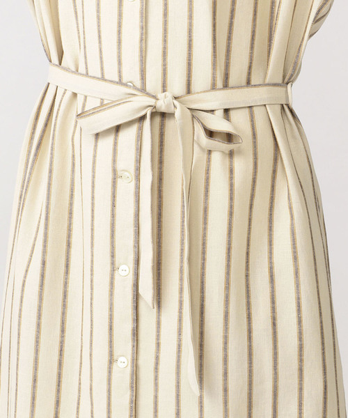 DECOY SINCE 1981（デコイシンスイチキュウハチイチ）の「麻入りストライプシャツワンピース（シャツワンピース・レディース・ベージュ/ネイビー・11号/9号/13号）」の11枚目の写真