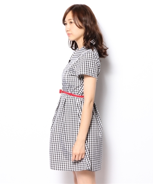 WEGO（ウィゴー）の「WEGO/ギンガムチェックシャツワンピース（ワンピース・レディース・ブラック/サックスブルー/ネイビー・MEDIUM）」の8枚目の写真