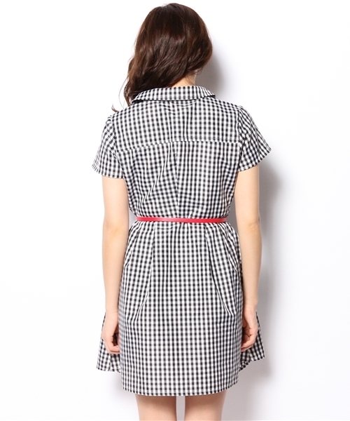 WEGO（ウィゴー）の「WEGO/ギンガムチェックシャツワンピース（ワンピース・レディース・ブラック/サックスブルー/ネイビー・MEDIUM）」の9枚目の写真