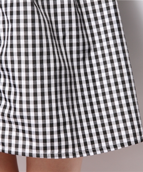 WEGO（ウィゴー）の「WEGO/ギンガムチェックシャツワンピース（ワンピース・レディース・ブラック/サックスブルー/ネイビー・MEDIUM）」の12枚目の写真