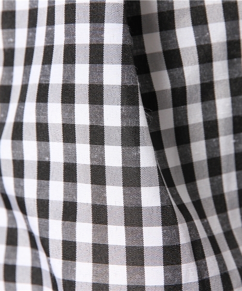 WEGO（ウィゴー）の「WEGO/ギンガムチェックシャツワンピース（ワンピース・レディース・ブラック/サックスブルー/ネイビー・MEDIUM）」の6枚目の写真