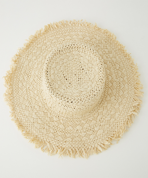 AZUL by moussy（アズールバイマウジー）の「WIDE BRIM BOATER/ワイドブリムボーターハット（ハット・レディース・ブラック/ベージュ・FREE）」の6枚目の写真