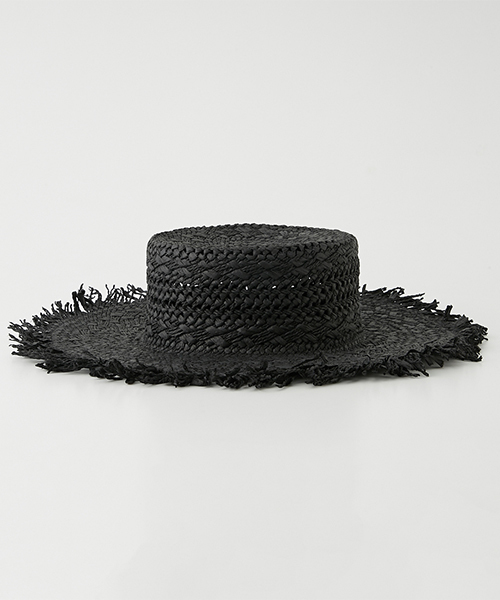 AZUL by moussy（アズールバイマウジー）の「WIDE BRIM BOATER/ワイドブリムボーターハット（ハット・レディース・ブラック/ベージュ・FREE）」の7枚目の写真