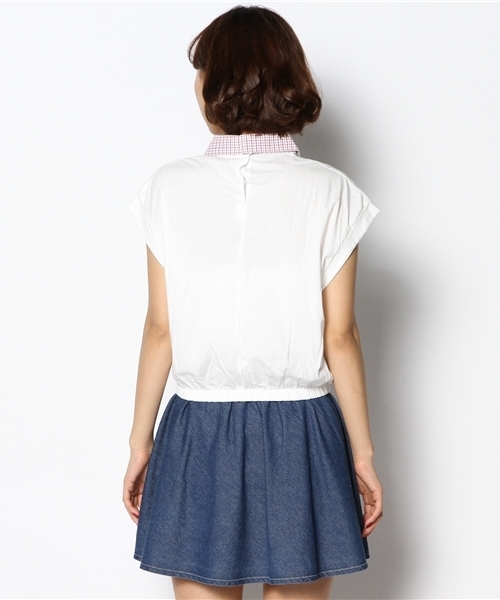 Kastane（カスタネ）の「【Kastane】シャツ衿Tシャツ（Tシャツ/カットソー・レディース・オフホワイト/その他19/ネイビー/ダークブルー/ホワイト・FREE）」の8枚目の写真