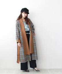 DRESSLAVE�i�h���X���C�u�j�́ucheck rever gown coat(�`�F�b�N�����o�[�V�u�������O�K�E���R�[�g)�i�e�[���[�h�W���P�b�g�j�v