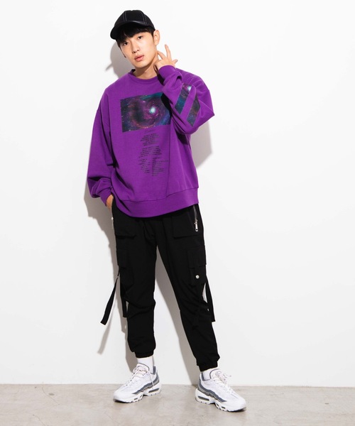 WEGO（ウィゴー）の「WEGO/Photographプルオーバー（スウェット・メンズ・パープル/ブラック/ブラック系その他/ホワイト・LARGE/MEDIUM）」の12枚目の写真