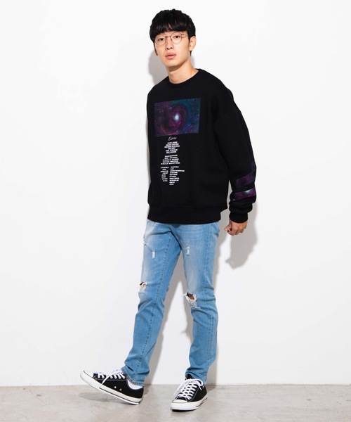 WEGO（ウィゴー）の「WEGO/Photographプルオーバー（スウェット・メンズ・パープル/ブラック/ブラック系その他/ホワイト・LARGE/MEDIUM）」の7枚目の写真