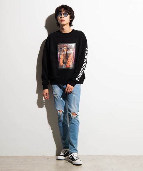 WEGO（ウィゴー）の「WEGO/Photographプルオーバー（スウェット・メンズ・パープル/ブラック/ブラック系その他/ホワイト・LARGE/MEDIUM）」の20枚目の写真