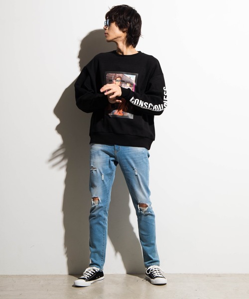 WEGO（ウィゴー）の「WEGO/Photographプルオーバー（スウェット・メンズ・パープル/ブラック/ブラック系その他/ホワイト・LARGE/MEDIUM）」の19枚目の写真