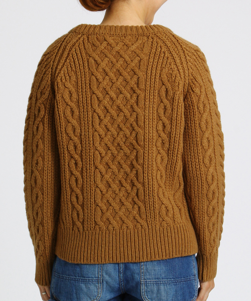 BEAMS BOY（ビームスボーイ）の「BEAMS BOY / 3ゲージ アラン クルーネック ニット（ニット/セーター・レディース・オフホワイト/ライトブラウン/ネイビー・ONE SIZE）」の8枚目の写真