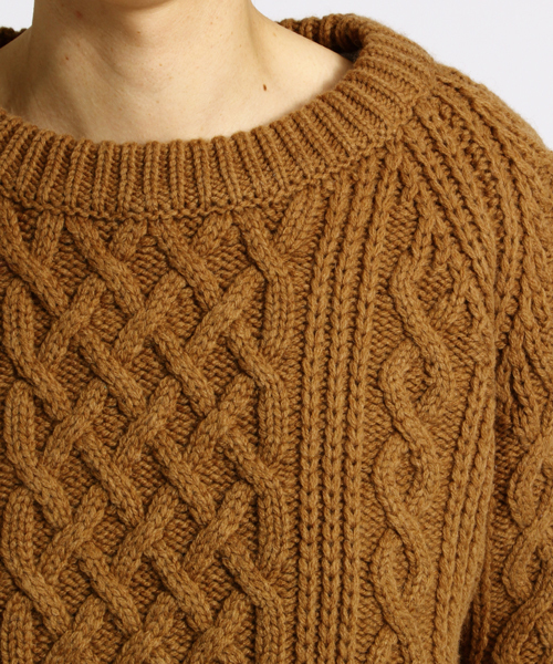 BEAMS BOY（ビームスボーイ）の「BEAMS BOY / 3ゲージ アラン クルーネック ニット（ニット/セーター・レディース・オフホワイト/ライトブラウン/ネイビー・ONE SIZE）」の7枚目の写真