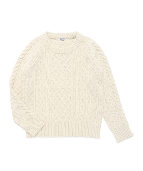 BEAMS BOY（ビームスボーイ）の「BEAMS BOY / 3ゲージ アラン クルーネック ニット（ニット/セーター・レディース・オフホワイト/ライトブラウン/ネイビー・ONE SIZE）」の18枚目の写真