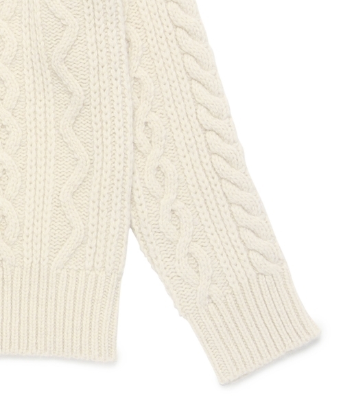 BEAMS BOY（ビームスボーイ）の「BEAMS BOY / 3ゲージ アラン クルーネック ニット（ニット/セーター・レディース・オフホワイト/ライトブラウン/ネイビー・ONE SIZE）」の14枚目の写真