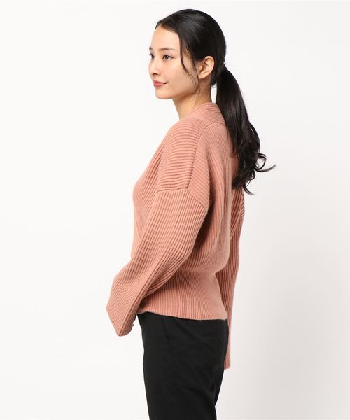 KOBE LETTUCE（コウベレタス）の「カシュクールもっちりリブニットトップス（ニット/セーター・レディース・オレンジ系その他/ホワイト系その他/ベージュ/ミント・FREE）」の5枚目の写真