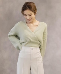 KOBE LETTUCE | カシュクールもっちりリブニットトップス(ニット/セーター)