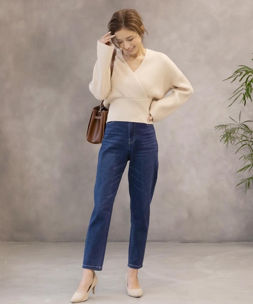 KOBE LETTUCE（コウベレタス）の「カシュクールもっちりリブニットトップス（ニット/セーター・レディース・オレンジ系その他/ホワイト系その他/ベージュ/ミント・FREE）」の13枚目の写真