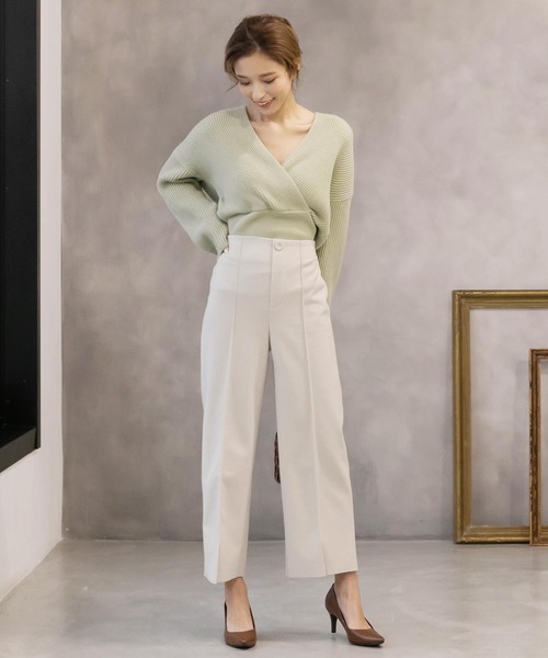 KOBE LETTUCE（コウベレタス）の「カシュクールもっちりリブニットトップス（ニット/セーター・レディース・オレンジ系その他/ホワイト系その他/ベージュ/ミント・FREE）」の14枚目の写真