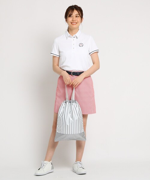 adabat(アダバット)の「ストライプ柄シューズケース(ハンドバッグ・レディース・シルバー/ピンク系/ワインレッド・00)」の10枚目の写真