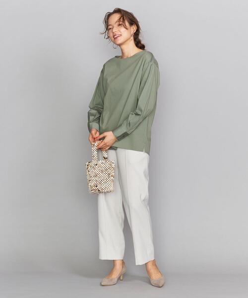 BEAUTY&YOUTH UNITED ARROWS(ビューティーアンドユースユナイテッドアローズ)の「BY ハイゲージボートネックロングスリーブプルオーバー о(Tシャツ/カットソー・レディース・ホワイト/ブラック/オリーブ・FREE)」の12枚目の写真