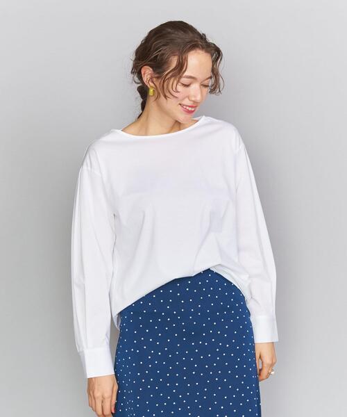 BEAUTY&YOUTH UNITED ARROWS(ビューティーアンドユースユナイテッドアローズ)の「BY ハイゲージボートネックロングスリーブプルオーバー о(Tシャツ/カットソー・レディース・ホワイト/ブラック/オリーブ・FREE)」の15枚目の写真