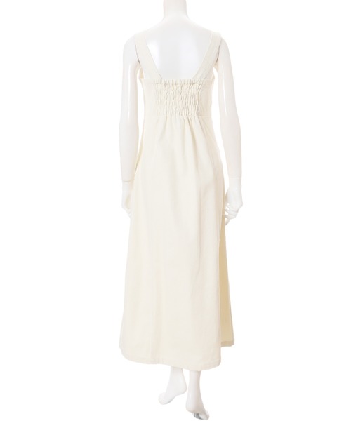 fifth（フィフス）の「フロントスリットサロペットスカート（ワンピース・レディース・チャコールグレー/アイボリー・SMALL/MEDIUM）」の6枚目の写真