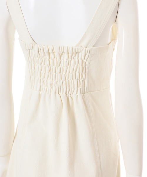 fifth（フィフス）の「フロントスリットサロペットスカート（ワンピース・レディース・チャコールグレー/アイボリー・SMALL/MEDIUM）」の9枚目の写真