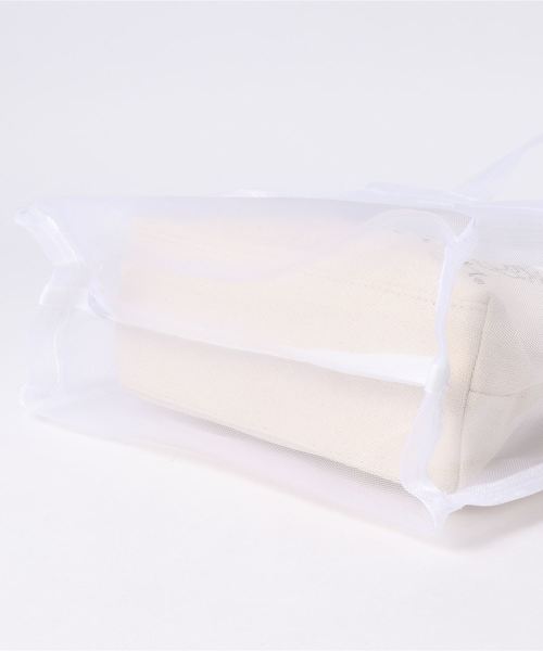 natural couture（ナチュラルクチュール）の「ＦＴＬシースルーバッグＳ（トートバッグ・レディース・ホワイト/パープル/オレンジ・FREE）」の4枚目の写真