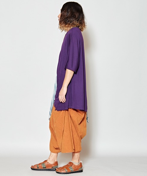 チャイハネ（チャイハネ）の「【チャイハネ】シースルーアシンメトリーMEN'Sトップス（Tシャツ/カットソー・メンズ・ブラック/パープル/グリーン・FREE）」の7枚目の写真