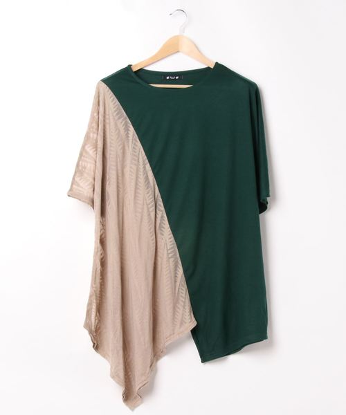 チャイハネ（チャイハネ）の「【チャイハネ】シースルーアシンメトリーMEN'Sトップス（Tシャツ/カットソー・メンズ・ブラック/パープル/グリーン・FREE）」の14枚目の写真