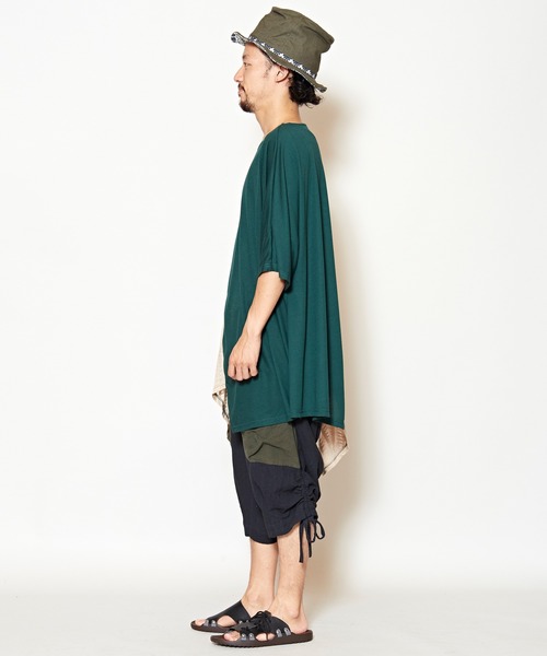 チャイハネ（チャイハネ）の「【チャイハネ】シースルーアシンメトリーMEN'Sトップス（Tシャツ/カットソー・メンズ・ブラック/パープル/グリーン・FREE）」の16枚目の写真