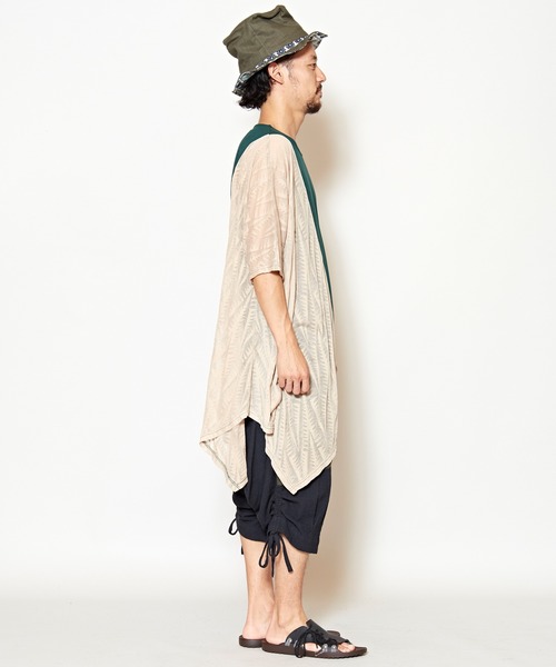 チャイハネ（チャイハネ）の「【チャイハネ】シースルーアシンメトリーMEN'Sトップス（Tシャツ/カットソー・メンズ・ブラック/パープル/グリーン・FREE）」の17枚目の写真