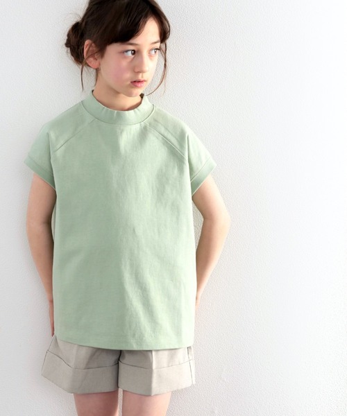 綿100%USAコットン、大人のモックネックTシャツ。