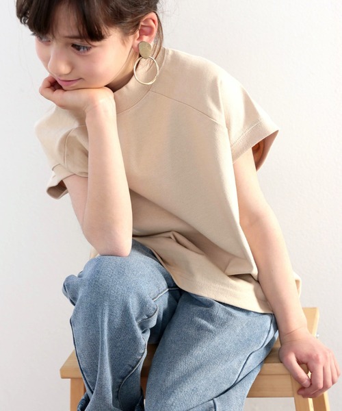 綿100%USAコットン、大人のモックネックTシャツ。