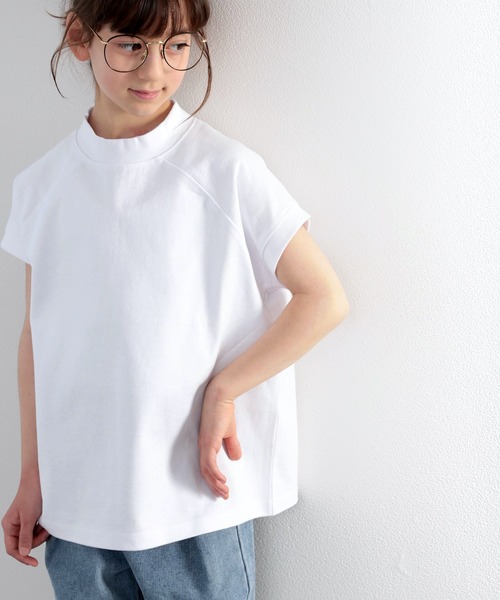 綿100%USAコットン、大人のモックネックTシャツ。