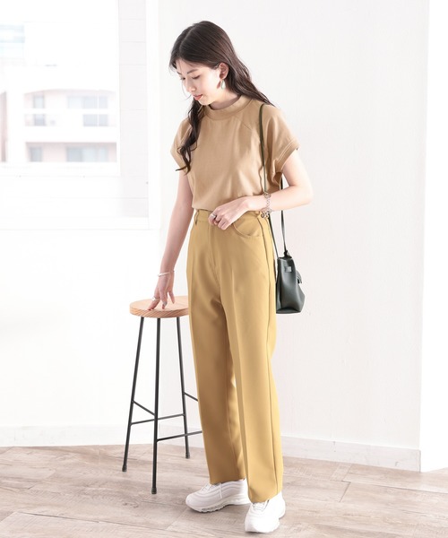 綿100%USAコットン、大人のモックネックTシャツ。