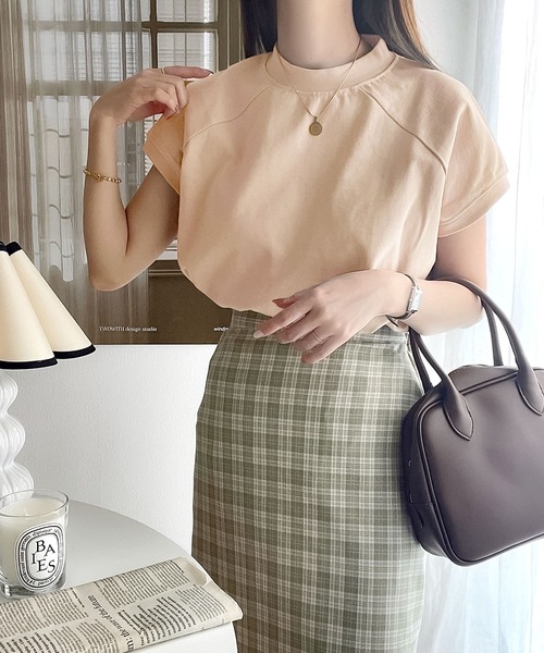 綿100%USAコットン、大人のモックネックTシャツ。