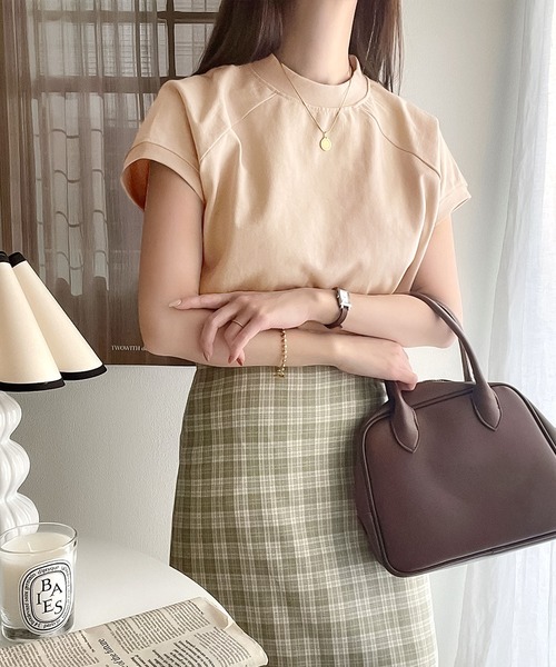 綿100%USAコットン、大人のモックネックTシャツ。