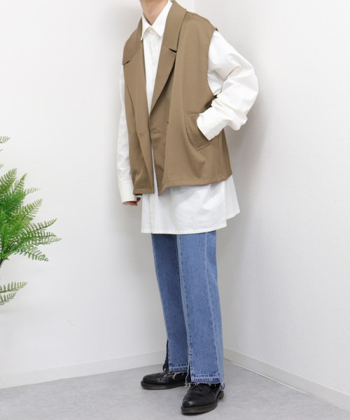 kutir（クティール）の「テーラードベスト（ベスト・メンズ・ベージュ/サックスブルー/ブラック・LARGE/MEDIUM）」の19枚目の写真