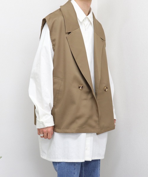 kutir（クティール）の「テーラードベスト（ベスト・メンズ・ベージュ/サックスブルー/ブラック・LARGE/MEDIUM）」の17枚目の写真