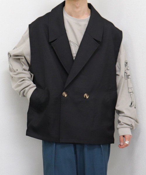 kutir（クティール）の「テーラードベスト（ベスト・メンズ・ベージュ/サックスブルー/ブラック・LARGE/MEDIUM）」の6枚目の写真