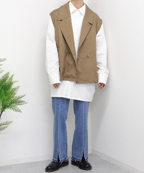 kutir（クティール）の「テーラードベスト（ベスト・メンズ・ベージュ/サックスブルー/ブラック・LARGE/MEDIUM）」の22枚目の写真