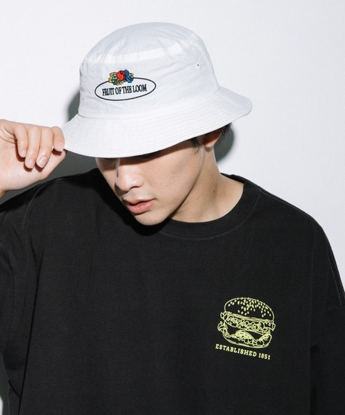 FRUIT OF THE LOOM（フルーツオブザルーム）の「RETRO BUCKET HAT / バケットハット / カジュアル / ユニセックス（ハット・レディース・ベージュ/ホワイト/ネイビー/グリーン/オレンジ・FREE）」の2枚目の写真