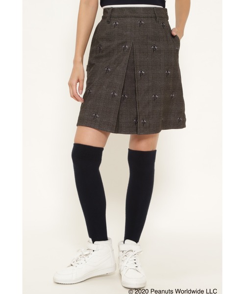Pearly Gates パーリーゲイツ の Snoopy Pearly Gates デュベトリコ グレンチェック P Snoopyエンブ スカート スカート Wear