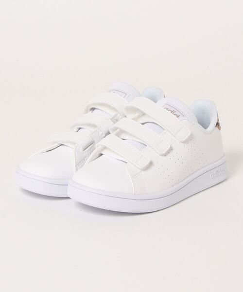 adidas（アディダス）の「《adidas》ADVANCOURT C（スニーカー・キッズ・ホワイト×グリーン/ホワイト×ピンク/ホワイト系その他/ホワイト系その他2/ホワイト×ネイビー・21.0cm/20.0cm/17.0cm/18.0cm/19.0cm/21.5cm）」の2枚目の写真