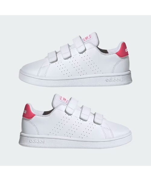 adidas（アディダス）の「《adidas》ADVANCOURT C（スニーカー・キッズ・ホワイト×グリーン/ホワイト×ピンク/ホワイト系その他/ホワイト系その他2/ホワイト×ネイビー・21.0cm/20.0cm/17.0cm/18.0cm/19.0cm/21.5cm）」の8枚目の写真