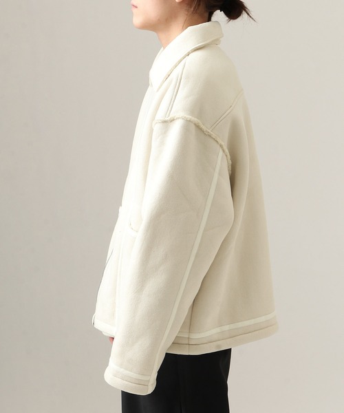 CORISCO（コリスコ）の「フェイクムートンフライトジャケット（ミリタリージャケット・メンズ・アイボリー/ブラウン/ベージュ・MEDIUM/X-LARGE/LARGE）」の10枚目の写真